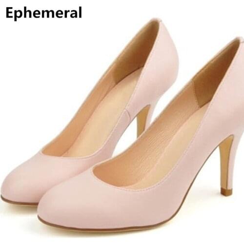 2016 Newest Sexy Customized Handmade Comfortable Fashion Genuine Leather Round Toe High Heel Shoes Big Size Pumps (4 To 15)