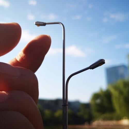 3PCS Model Railway Train Lamp Post Street Lights HO N TT Scale LED Modern Style Boulevard/Highway/Parking Area/Train Layout