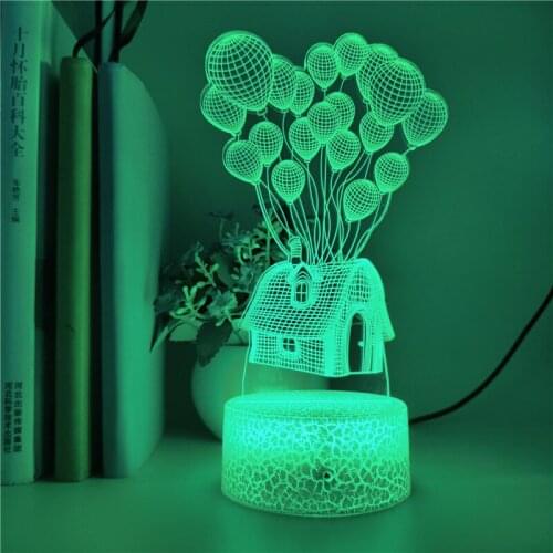 Baby Room 3D Night Light LED Cartoon Lamps Smart Phone Control Nightlight Color Changing Party Atmosphere Decoration Kids Gift