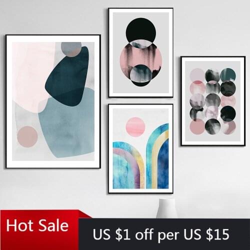 Abstract Living Room Poster Pink Style Graphic Art Print Minimalism Picture Wall Decor Art Canvas Painting Prints Room Decor