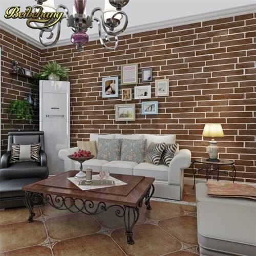 Beibehang Simple Mediterranean Style Brick Pattern Non wovens Wallpaper Living Room Bedroom Restaurant TV Background Wallpaper
