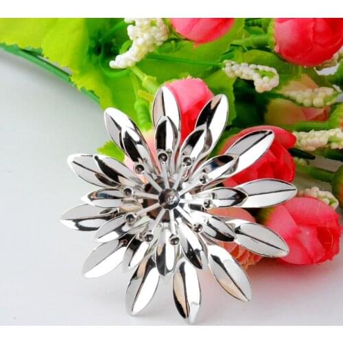 Free shipping Retail 10Pcs Silver Tone Filigree Flower Embellishments Connectors Crafts Gift Decoration DIY Finding 60x60mm
