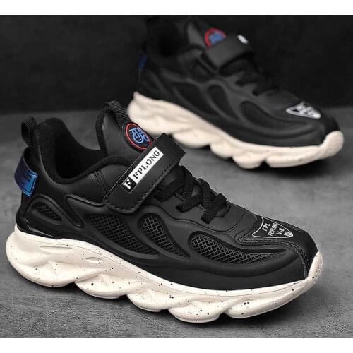 Black Running Shoes Boys Sneakers Breathable Sport Shoes Kids Soft Basket Shoes Tenis Infantil Autumn Winter Big Children Shoes