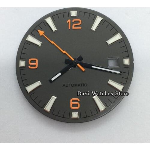 31mm sterile Gray Watch Dial + Watch hands Fit ETA 2824 2836 Miyota 8205,8215,821A DG2813 3804 movement Watch Parts