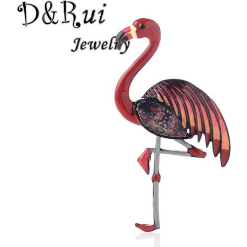 D&Rui Jewelry Flamingo Brooches For Clothes