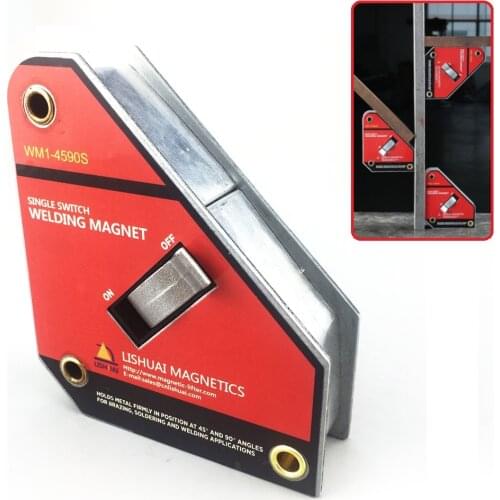 LISHUAI Neodymium Welding Magnet Holder On/Off Switch Magnetic Clamp/Magnet Square 45 90 Degree Small Size Strong Single Switch
