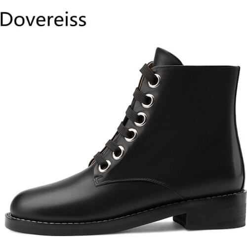 Dovereiss Fashion Womens Shoes Winter new Zipper Sexy Short boot Elegant sexy Concise Mature Cross tied Short boots 33-45