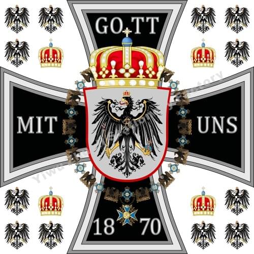 Germany Royal Standard Crown Prince Prussia 1871 Flag 120X120cm (4x4FT) 120g 100D High Quality Banner Free Shipping