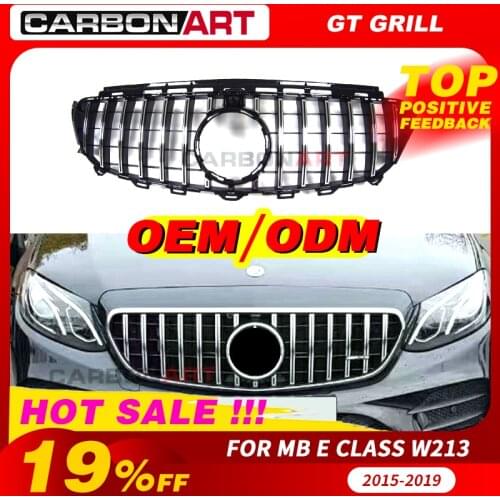 GT Grill fit For MB W213 GT Grille E43 E450 Front Grill for E Class E200 E300 E250 E320 E350 W238 grille without sign