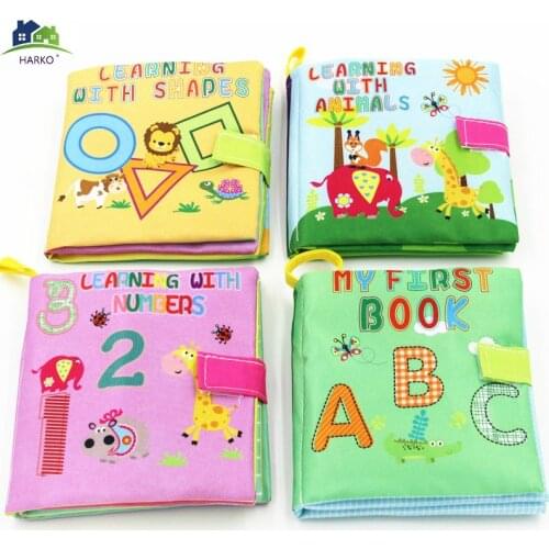 Soft Cloth Books Baby Toys Rustle Sound Infant Educational Stroller Rattle Toy Newborn Crib Bed Baby Toys 0-36 Months 4 Style