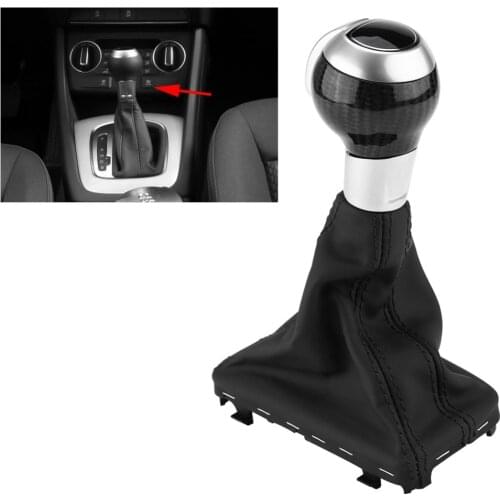 Carbon Fiber Nappa Leather Automatic Gear Shift Knob Gaiter Boot Cover for Audi Q3 A3 S3 /VW Golf for DSG S-Tronic New