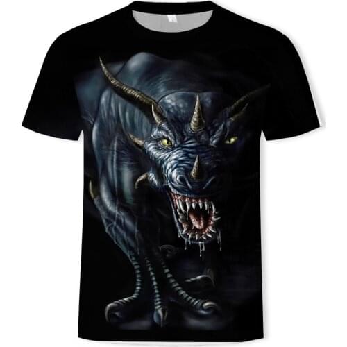 Summer fashion mens T-shirt 3D animal print casual T-shirt mens handsome clothing Asian size S-6XL mens T-shirt
