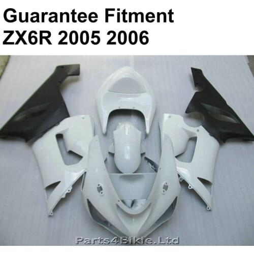 Hot sale fairings for Kawasaki ZX6R 05 06 white fairing kit Ninja ZX 6R 636 2005 2006 injection molded YY15