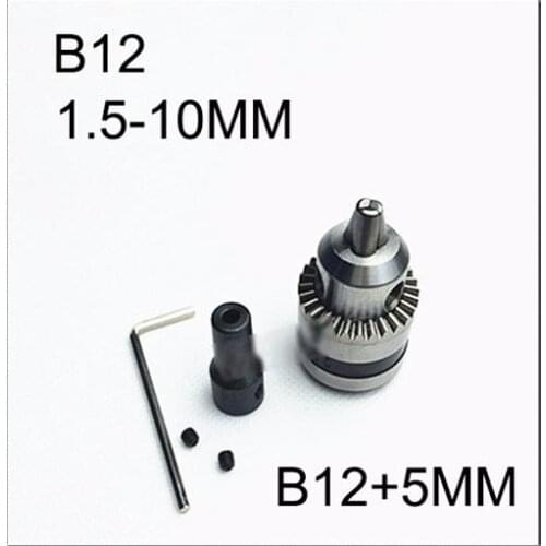 Mini Electric Drill Chuck 1.5-10mm With 5mm Steel Shaft Mount B12 Inner Hole