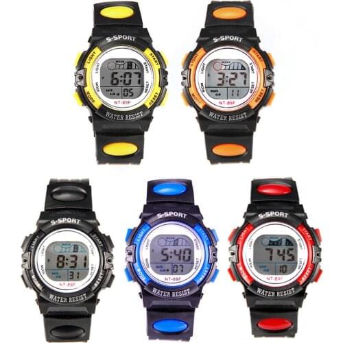 Multi-functional kids Children Student Sports Waterproof Clock Luminous LED Digital Date Alarm Wrist Watch