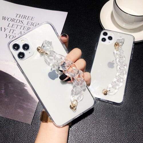 Fashion Diamond Pendant Clear Crystal Bracelet Hand Chain Case Cover For Iphone 12 Mini 11 Pro XS Max XR X 8 7 6 6S Plus SE