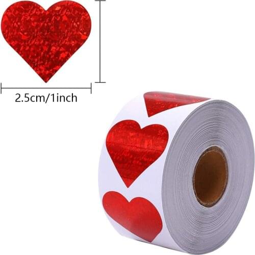 Red Love Heart Stickers Scrapbooking DIY Gift Label Sealing Sticker Birthday Party Stationery Sticker Valentines Day decoration