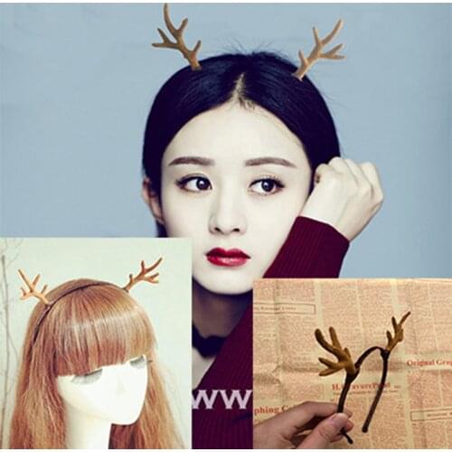 Korean Soft Sister Headwear Cos New Fashion Girl Cute Sweet Christmas Deer Horn Hair Accessory Elk Ears HairBand For Women