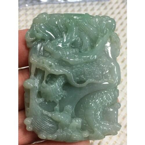 Natural 7A Myanmar jade Handcarved dragon jade green jade pendant jade necklace women men pendants jewelry jade necklaces