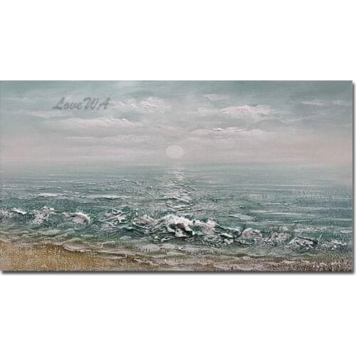 Palette Knife Abstract Sea Wave Oil Painting 100% Hand Painted Heavy Textured Paintings Acrylic Wall Hangings Art Showpieces