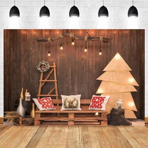 Yeele Christmas Backdrop Photography Light Bulb Wooden Wall Winter Interior Background Baby Photographic Photo Studio Photophone
