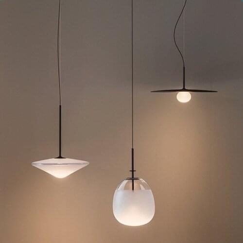 Spanish Designer Post-Modern Restaurant Glass Chandelier Bedroom Bedside Bar Table Creative Fashion UFO Art Lamp