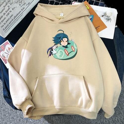 Zhongli Hoodie Unisex Genshin Impact Loose Cartoon Print Cute Long Sleeve Pullovers Men Clothes Teens Hot Game Sweatshirts Women