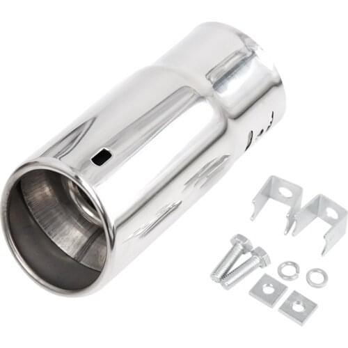 Universal Fits Car Stainless Steel Chrome Round Exhaust Tail Muffler Tip Pipe Fit Diameter 1.25" to 2"