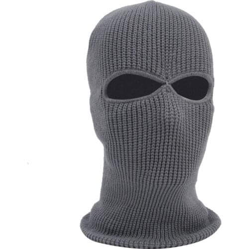 2-Hole Knit Ski Mask Balaclava Hat Winter Full Face Cover Neck Gaiter Beanie Cap