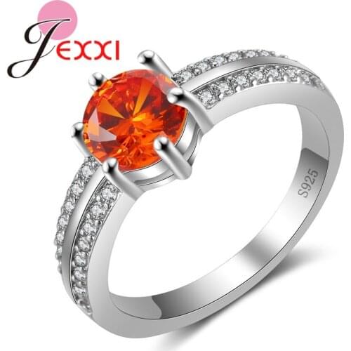 Women 925 Sterling Silver Rings Set For Engagement Jewelry Fashion 6 Claw Bridal Bands Cubic Zirconia Finger Ring