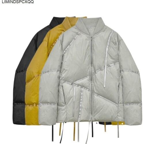 2021 Winter Loose Down Jacket Lightweight And Simple Short Down Jacket Women Uniform Collar 90% White Duck Down Coat Veste Femme