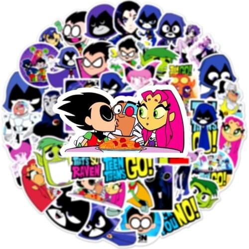 10/30/50pcs Cartoon Young Titans Go Diy Phone Snowboard Laptop Luggage Fridge Guitar Decal Home Decor Kettle Kids Girl Toys