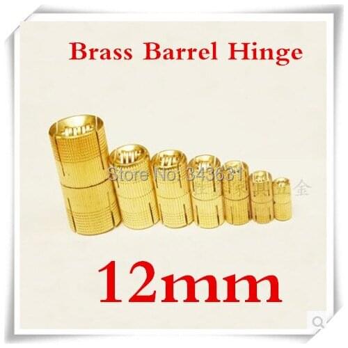 10PCS 12mm Copper Barrel Hinges Cylindrical Hidden Cabinet Concealed Invisible Brass Hinges For Door Cabinet Etc
