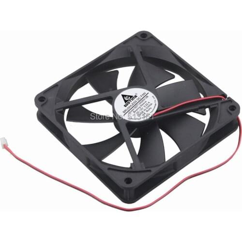 2Pcs Gdstime DC 12V 2Pin 140mm 140x25mm Brushless Computer Case Cooler Cooling Fans