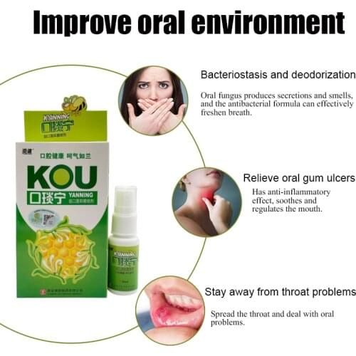 20ml Pain Relief Antibacteria Mouth Clean Oral Spray Treatment Of Oral Ulcer Pharyngitis Halitosis Sore throat cool Fresh Spray