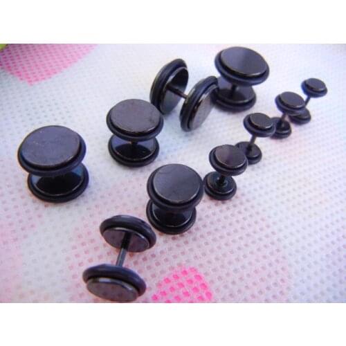20pcs Free Shippment Body Jewelry- Ear Stud Fake Ear Plug Cheat Illusion Ear Tapers tunnels with two " O " Rings 6mm 8mm 10mm