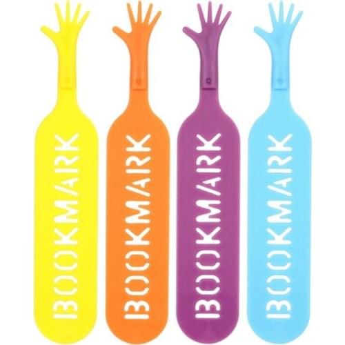 4PCS Cartoon Bookmark Creative Finger Marking Classification Bookmark Suitable for Children Student Readers Stationery