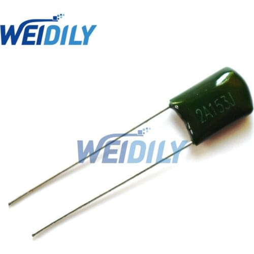 100PCS/LOT 2A153J 100V 15NF 0.015UF 2A153 Polyester Film Capacitor Capacitance