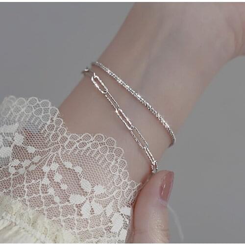 925 Sterling Silver Adjustable Chain Bracelet &Bangle For Women Girls Wedding Jewelry 2021 New SL170