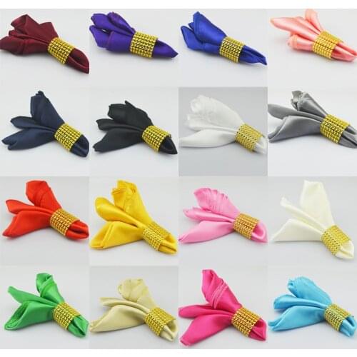 Satin Square Napkins Handkerchief Table Dinner Napkin For Wedding Birthday Event Decor Christmas Birthday Party Home Supplies