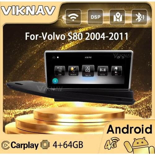 Android car radio for-Volvo S80 2004-2011 Tesla style car radio multimedia player GPS navi DVD player autoradio stereo
