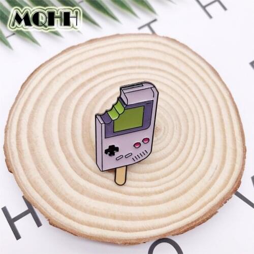 Cartoon fun childhood memories game machine ice cream enamel brooch retro alloy badge cowboy in clothes bag pin cute jewelry