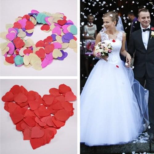 1000pcs Love Heart Tissue Paper Rainbow Confetti Wedding Party Anniversay Decorations Birthday Marriage Table Scatters Sprinkles