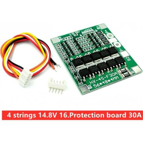Four strings 4 strings 14.8V 16. Protection board 30A discharge with equalization 18650 battery protection board