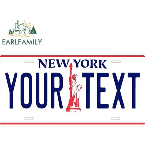 EARLFAMILY 25cm x 12.5cm for New York License Plate Vinyl Car Stickers Waterproof Decoration Scratch-proof Decal for Vehicle