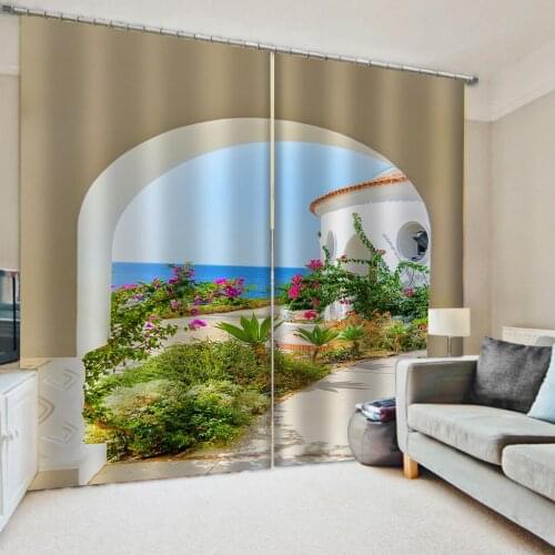 Photo balcony curtains D Curtain Printing Blockout Polyester Photo Drapes Fabric Decoration curtains