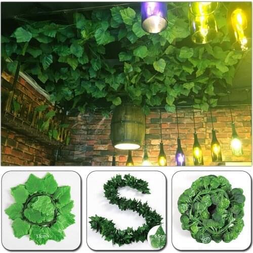 2/2.3m Simulation Grape Vine Leaves DIY Garland Supplies Artificial Ivy Leaf Fake Green Plants Rattan Home Wedding Decoration