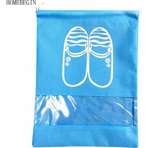 HOMEBEGIN 10Pcs/Set Non-Woven Home Folding Shoes Organization Sundries Storage Bag Pouch Travel Shoes Storage Drawstring Bag Set