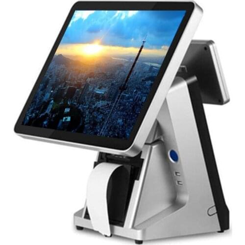 Touch screen Cashier Machine pos all in one 80mm printer VFD pos terminal retail pos system hardware For Restaurant