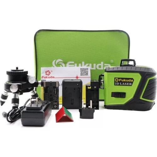 FUKUDA 93T-3GJ 12-line GREEN super laser 360° rotatable laser spirit level vertical horizontal cross light